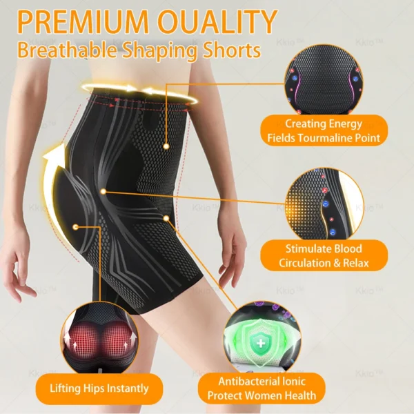 Kkio® Medical-grade mugwort infrared ion fiber massage body shaping shorts