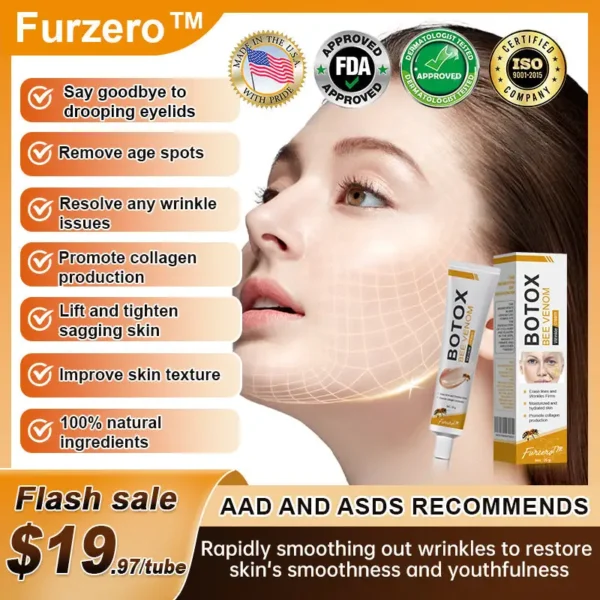 Made and Shipped from the USA✅Furzero™ Botox Bee Venom Wrinkle Removal Cream-Last Day Promotion 70% OFF