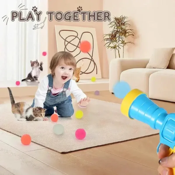 Pet Interactive Plush Ball Shooting Gun