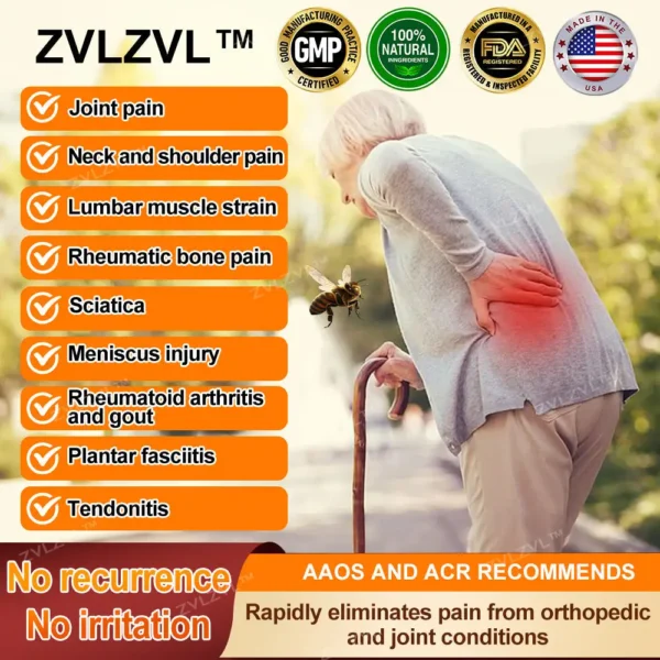 ZVLZVL™ Bee Venom Instant Pain Relief Arthritis Therapy Cream