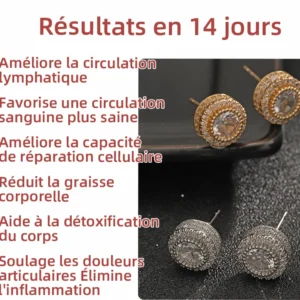 CZTICLE™ Boucles d'oreilles de thérapie magnétique en diamant bleu incolore