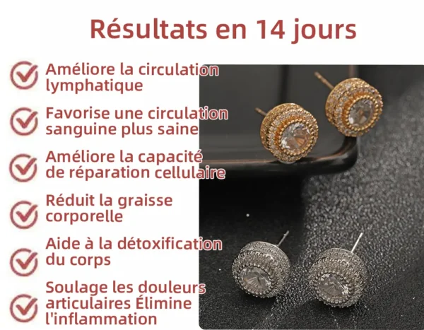 CZTICLE™ Boucles d'oreilles de thérapie magnétique en diamant bleu incolore