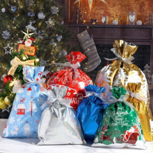 Drawstring Christmas Gift Bags (Biodegradable)