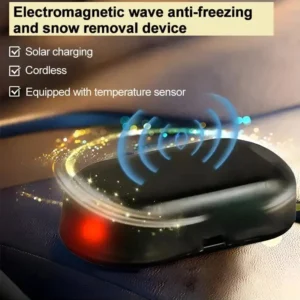 Electromagnetic wave anti freezing and snow removal device