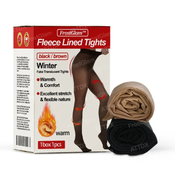 FrostGlam™ Winter Fleece Fake Translucent Tights