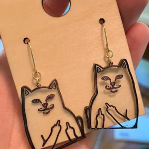 Paw-some Middle Finger Cat Ring