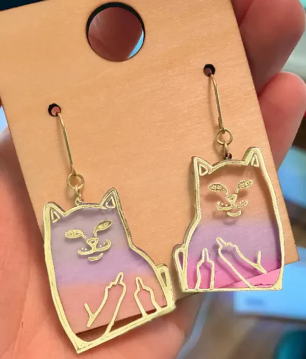 Paw-some Middle Finger Cat Ring