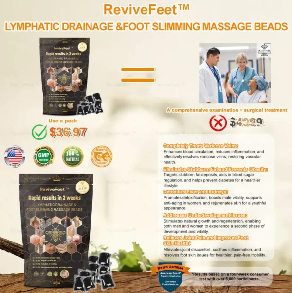 RevivaFoot™ Bee Venom Lymphatic Drainage & Slimming Foot SoakBeads