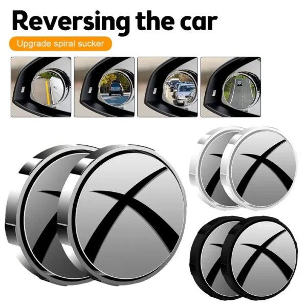 Suction Cup Car Convex Blind Spot Mirror (1 Set / 2 Pcs)