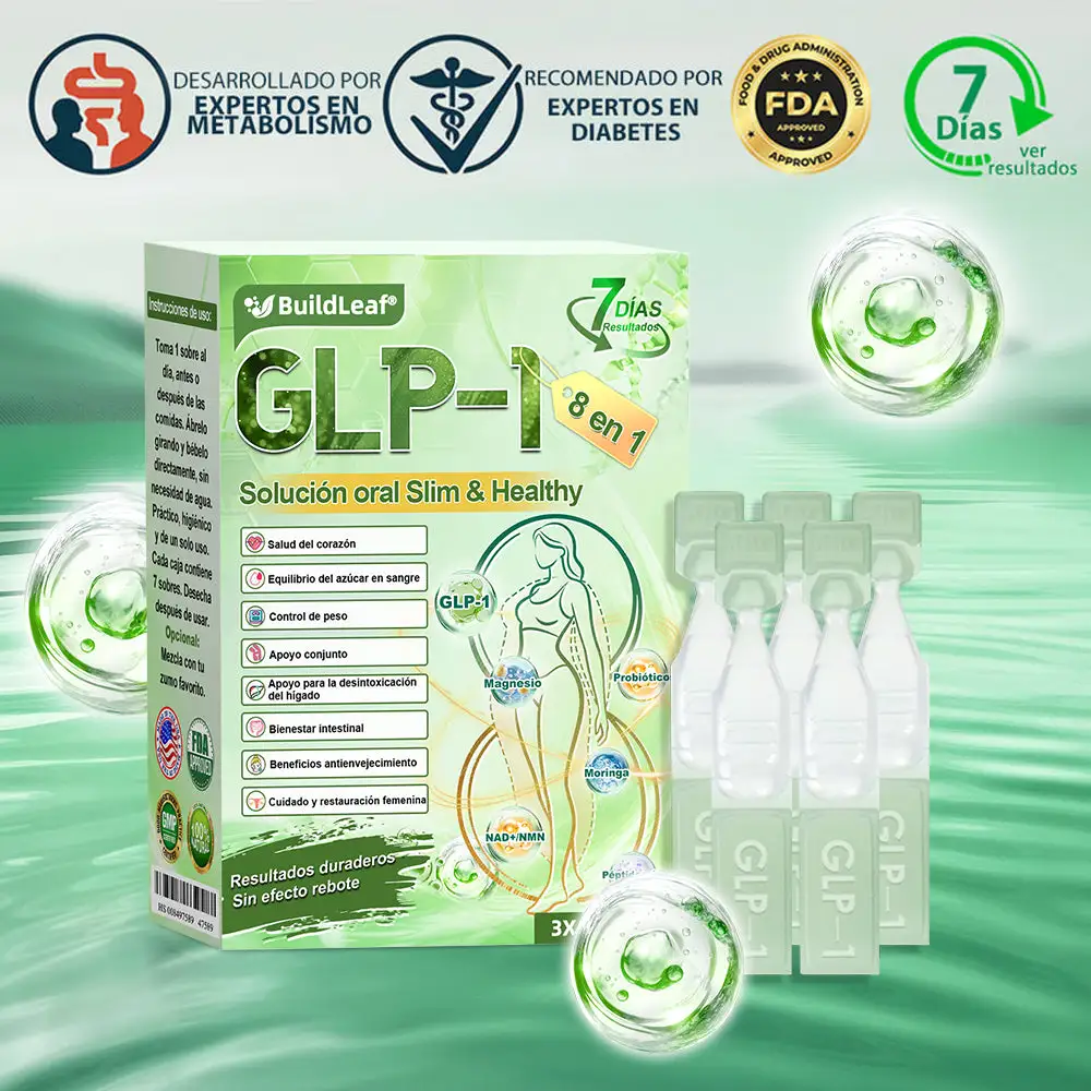 𝐁𝐮𝐢𝐥𝐝𝐋𝐞𝐚𝐟® 𝑮𝑳𝑷-1 𝐅𝐢𝐭 & 𝐕𝐢𝐭𝐚𝐥 8 en 1 𝐒𝐨𝐥𝐮𝐜𝐢ó𝐧 𝐎𝐫𝐚𝐥🥇 (Solo una vez al día, cambios visibles en 7 días) Para obesidad, salud cardiovascular, diabetes, apnea del sueño, salud intestinal, problemas articulares y más(副本)