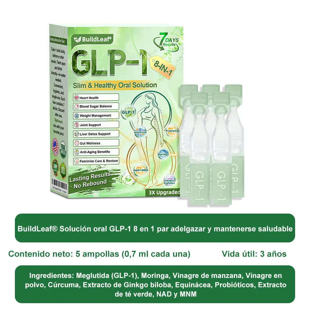 𝐁𝐮𝐢𝐥𝐝𝐋𝐞𝐚𝐟® 𝑮𝑳𝑷-1 𝐅𝐢𝐭 & 𝐕𝐢𝐭𝐚𝐥 8 en 1 𝐒𝐨𝐥𝐮𝐜𝐢ó𝐧 𝐎𝐫𝐚𝐥🥇 (Solo una vez al día, cambios visibles en 7 días) Para obesidad, salud cardiovascular, diabetes, apnea del sueño, salud intestinal, problemas articulares y más(副本)