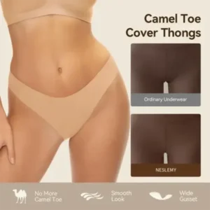 NESLEMY Camel Toe Cover Thongs for Women