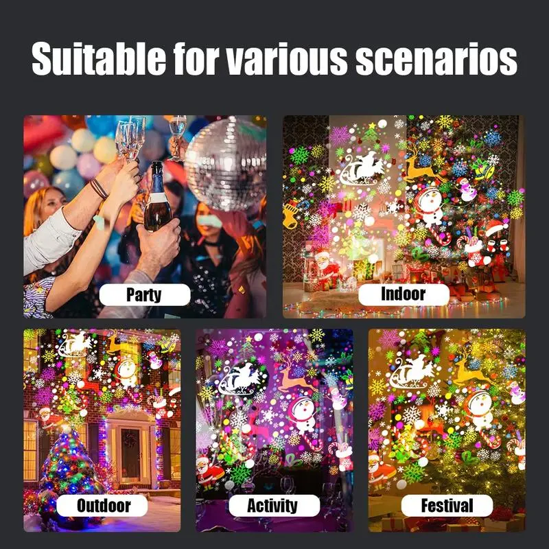 🎁NESLEMY Christmas Projection Lamp 5V/1A with 16 Patterns USB Powered for Home🎅