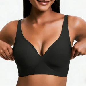NESLEMY Wireless Push Up Bra for Women - Seamless Deep V Bralette, All-Day Comfort T-Shirt Bra for Everyday Wear