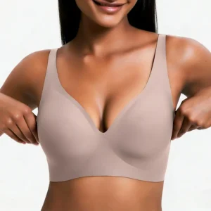 NESLEMY Wireless Push Up Bra for Women - Seamless Deep V Bralette, All-Day Comfort T-Shirt Bra for Everyday Wear